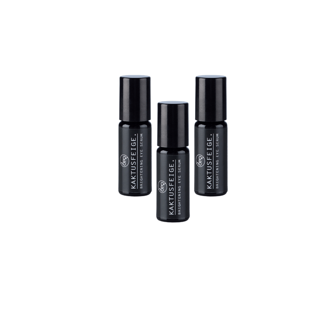 Dreierpack des kühlenden Augenserums gegen Augenringe mit Kaktusfeige für empfindliche Haut und straffende Pflegewirkung.
