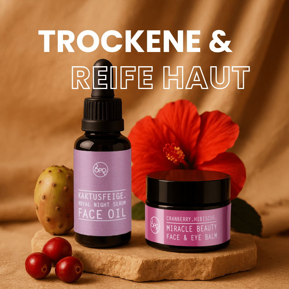 Kaktusfeige Hautpflege - Trockene Haut Regeneration mit Royal Night Serum und Miracle Beauty Balm für reife Haut, intensiv feuchtigkeitsspendend.